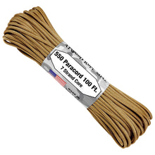 Load image into Gallery viewer, 550 Paracord- Tan 100ft. 550 lb. Tensile Strength