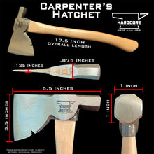 Load image into Gallery viewer, Hardcore Hammers- Hardcore Carpenter&#39;s Hatchet- Burnt Orange 18in.
